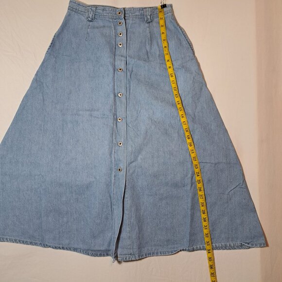 JG HOOK Women’s A-line Denim Button Up Skirt Size 12 Pockets Classic‎ Cotton - Picture 7 of 8